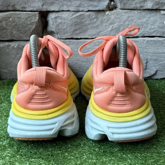 Hoka One One Pink and Yellow Sneakers - Picture 5 of 10